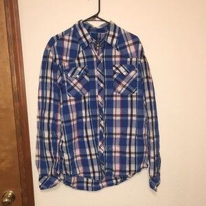 Blue size L flannel.